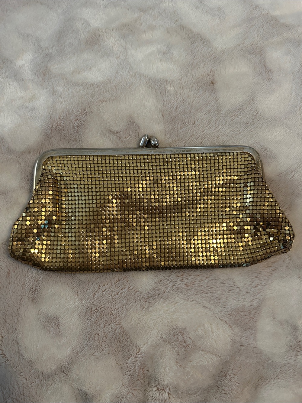 Vintage Gold Sequin Mesh Clutch Purse